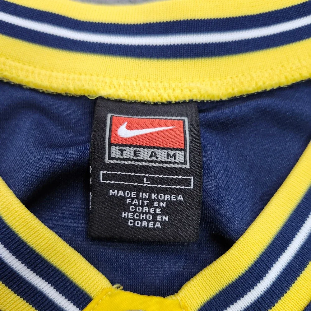 Nike Elite Michigan Wolverines Basketball Jersey Navy Blue Yellow Mens Large 5